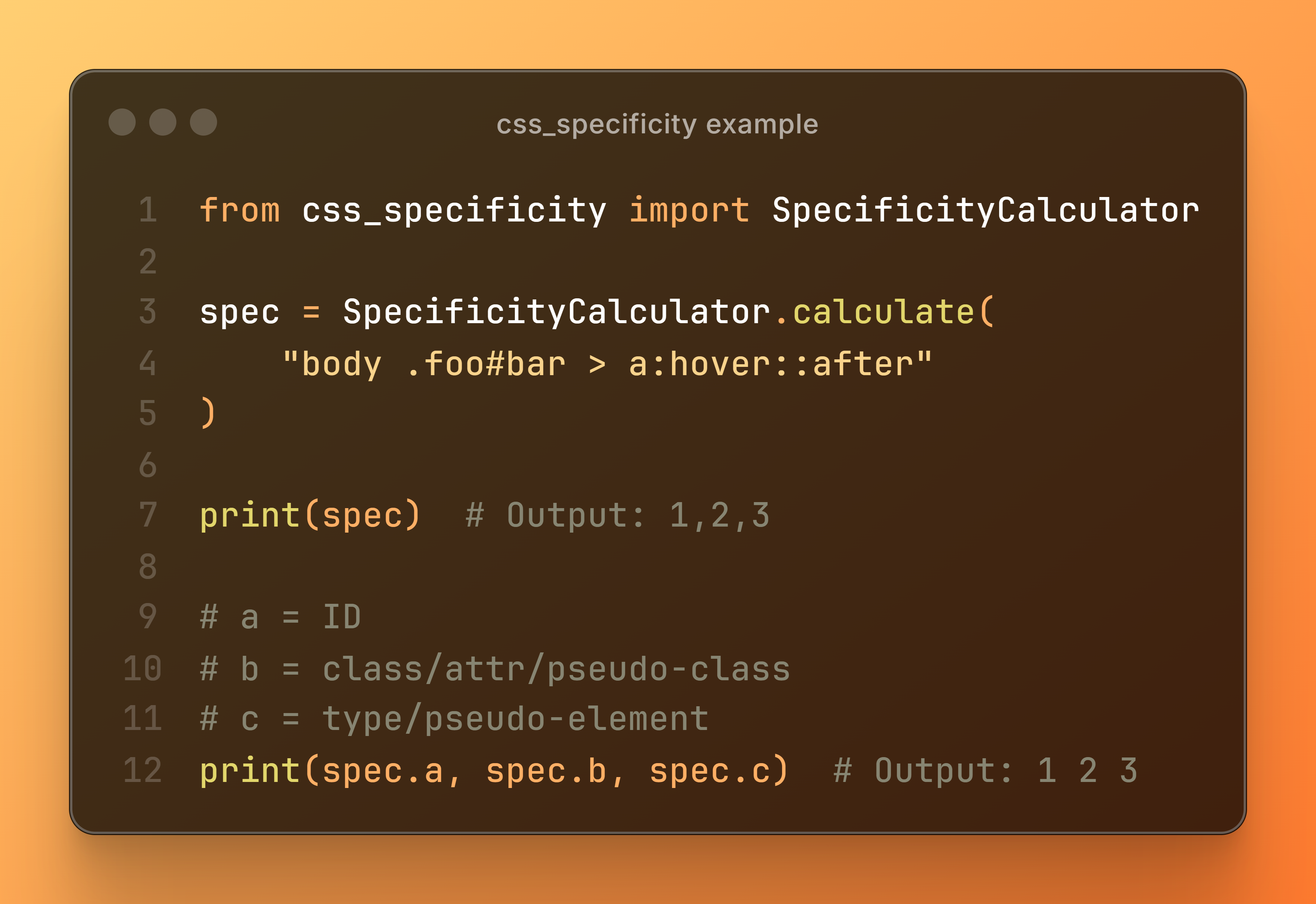 This is an example of code for the CSS Specificity project.